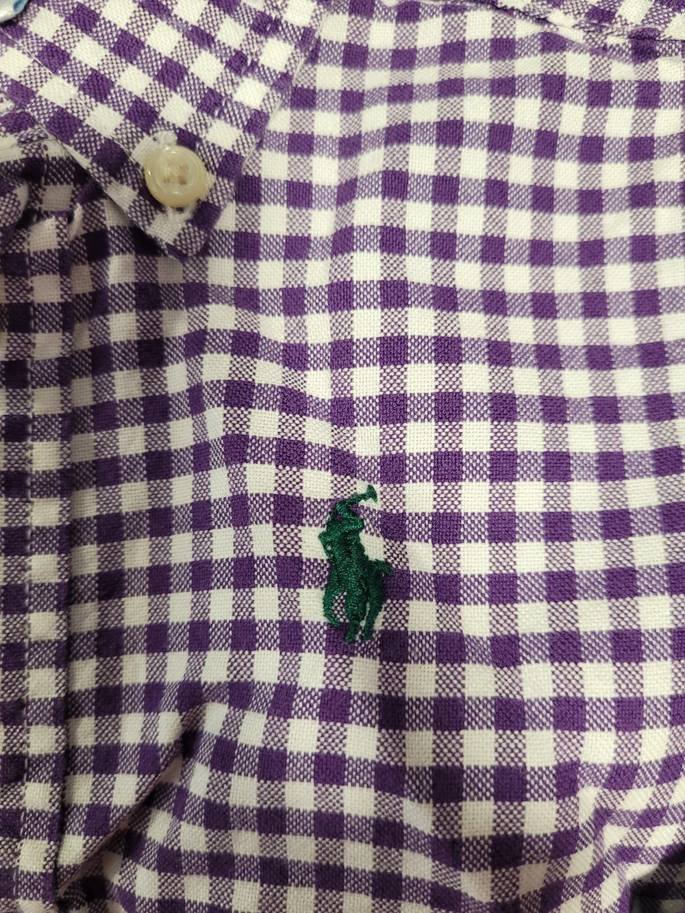 Ralph Lauren Purple Gingham Button-Down Shirt for Kids - Picture 2 of 4